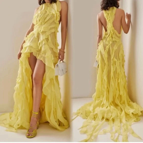 【送料&関税込】Zimmermann Dress With Ruffles ZIMMERMANN Crush tiered ruffled lace-trimmed linen and silk